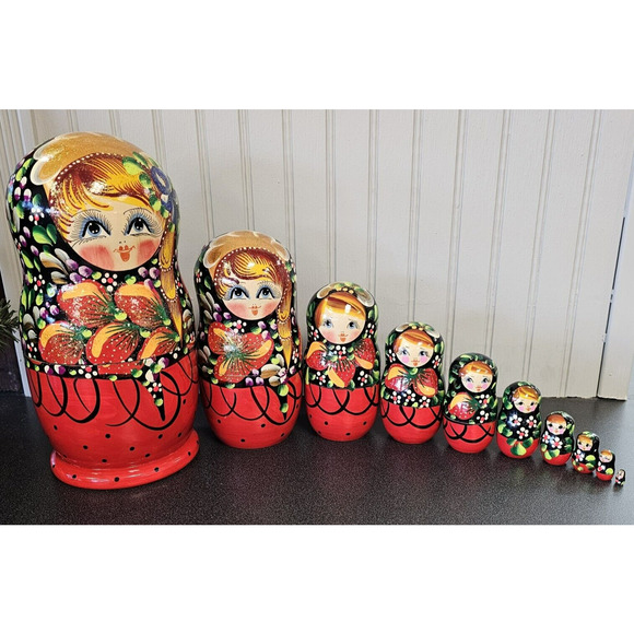 Unbranded Other - Russian Nesting Dolls Set 10 pcs Matryoshka Doll in Belorussian Sarafan Russia